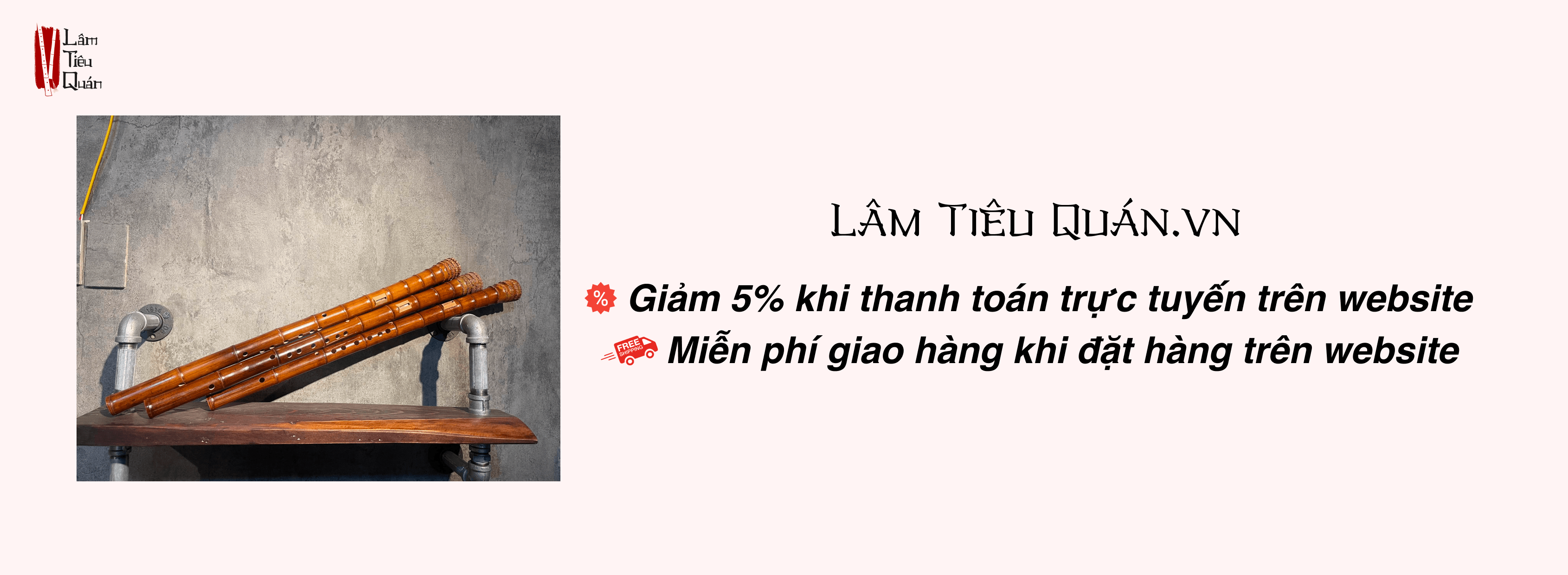 Giảm 5% khi thanh toán trực tuyến trên website lamtieuquan.vn