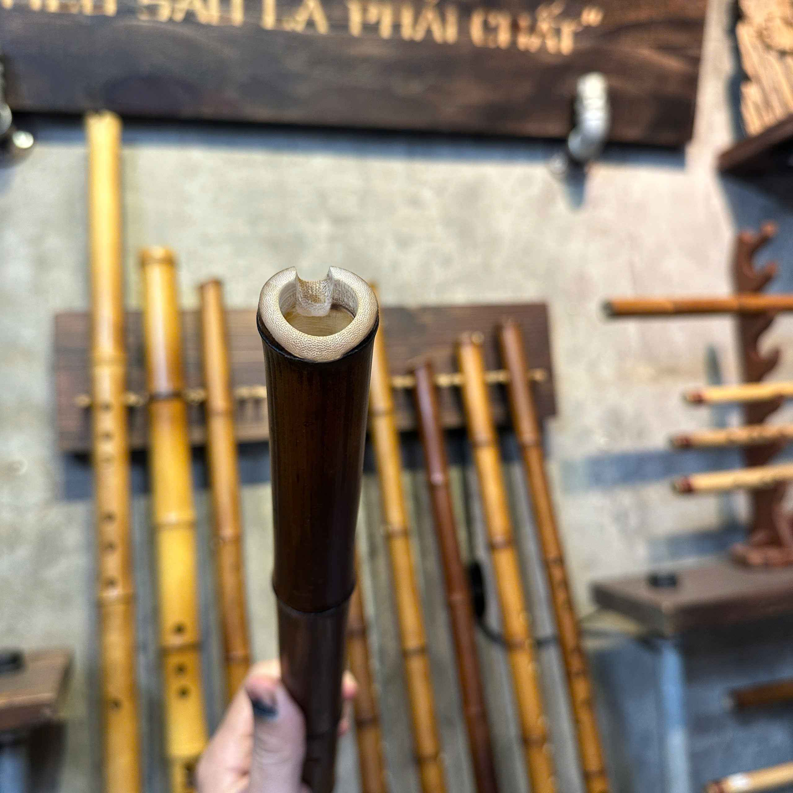 Tiêu trúc hun bọc sừng ( tặng kèm bao) - Hình ảnh 5